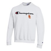 USC Trojans Men's Champion White SC InterlockScript Eco Powerblend Sweatshirt